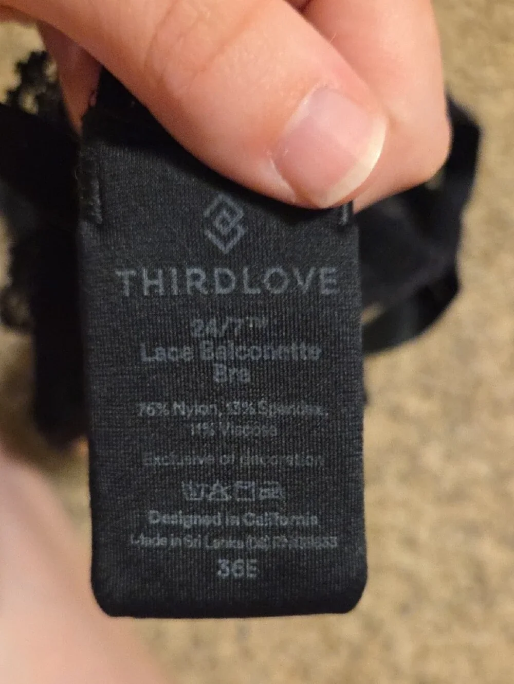 ThirdLove Black Lace Underwire Bra - Women Intimates & Sleepwear